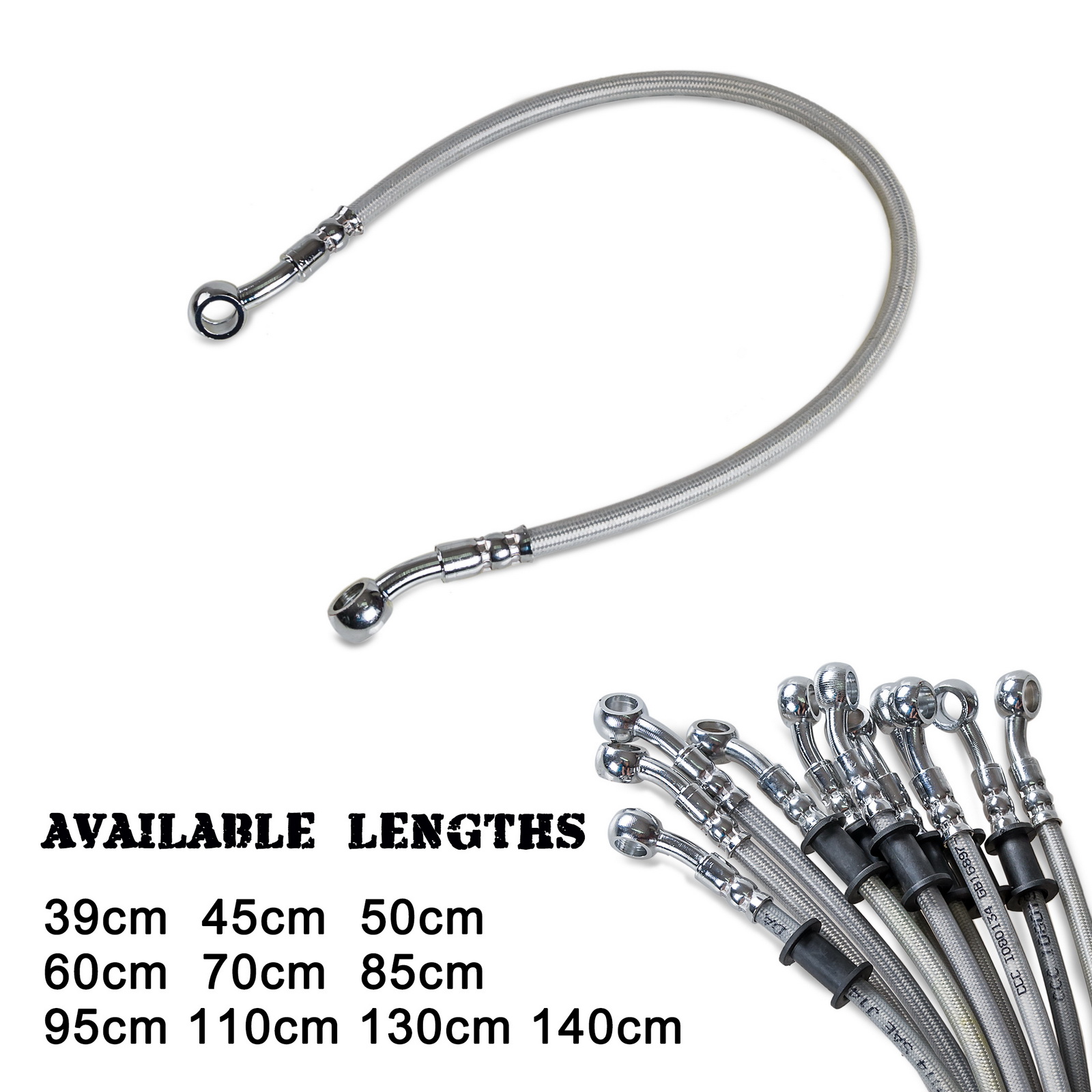 Brake Line Motorcycle - Przewód hamulcowy motocyklowy 39cm-140cm, uniwersalny, w