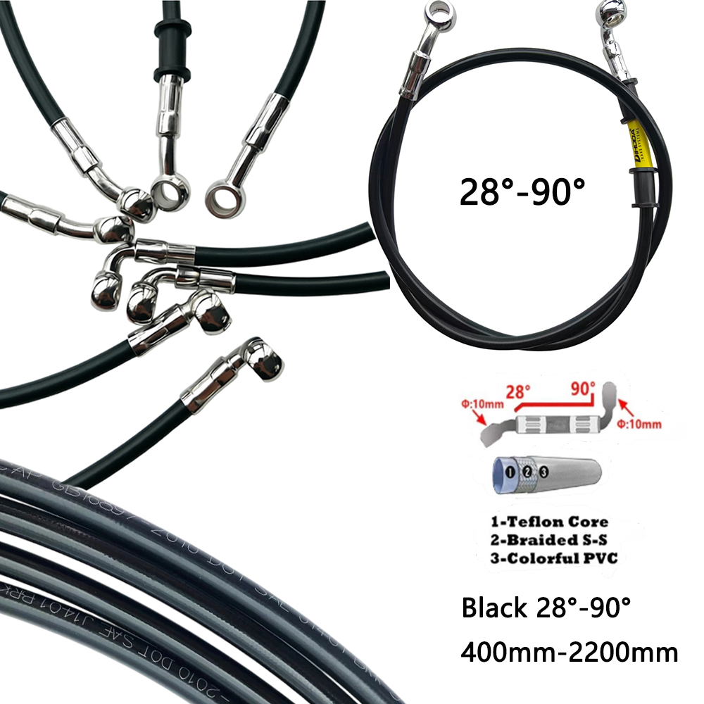Czarny 28 ° -90 °   Przewód hy – Motorcycle Brake Cable recenzja i cena