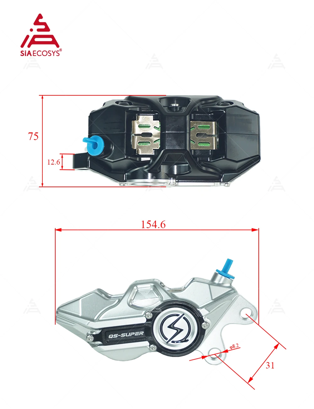 Zestaw 4-tłoczkowych kutej alu – Forged Front Brake Caliper 4 Piston recenzja i cena